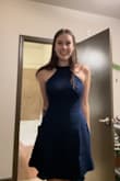 I can't get over how lovely this dress looks on me. I don't think it's too short and is very well made! Has padding in the bust, I am bra-less in the pictures. Cant beat the price too <3 - Ella I.