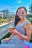 I was worried when this arrived. It's a very thin piece but it worked out great. It's the perfect lightweight material for hot summer days. Not see-through. Got tons of compliments.  Looked forward to wearing this all summer - Cassie R.