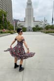 Super cute dress. A little long for us short people but I still love it. I like wearing it w my doc martens. - Nathalie C.