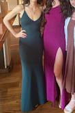 Loved this dress and it was comfortable. I'm 5'8", athletic build, small hips & bust. I wore small block heals that the dress covered perfectly. - Brittany V.