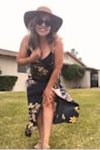 I ordered a size Large, it fits perfect. I added a safety pin because my bust is large and we went to a church lol .. love the fitting. The day I took the photo it was windy and it's hard to appreciate the dress but it hugs every curve. Also please note, it's pretty much like a slip dress, fabric is very soft. - LUZ M.