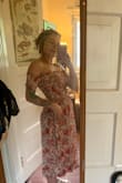 I am in love with this dress! It can be dressed up or down. It is light weight and comfortable. No issues lifting my arms with the sleeves. I love everything about it and it makes me feel quite glamorous. - Yarrow B.