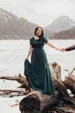 The dress fit beautiful, tighter and looser in all the right places. Good quality. I ordered a Medium and used it for my engagement photos. - Karissa M.