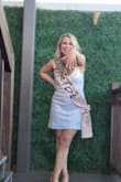 Cute dress! Wore it for my bachelorette party. I did have to use fashion tape to keep the straps up. - Alli S.
