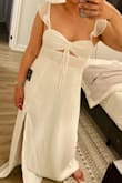 I think you have to up one size. Although it fits however, I couldn't imagine if I eat or sit then maybe the dress will burst on me knowing that the material is not really of good quality. Not for me so I returned this dress. - Jane L.
