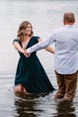I ordered this in a medium, they sent me a small which explains why it was a little tighter than I expected.  Didn't notice until I took the tags off. It wasn't uncomfortable or anything in the small but a medium would have been absolutely perfect.  I just need someone to help me zip and clip it into place.  It was perfect for my engagement photos! - Jessica S.