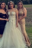 I wore this to my sister's wedding and I loved it. Felt so comfy and with heels it did not drag..it was perfect. It did shed a bit of glitter but so worth it! >p - Daisy R.
