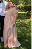 I received so many compliments on the dress and I absolutely loved how it fit. I ordered in two sizes but ended up keeping the larger size because the bust was a little more comfortable. If you are a smaller bust, definitely go a size down! Also, I have pretty short legs (I wear a short inseam) and this dress is LONG! If you're comfortable in heels, you should be fine but I wore 1.25inch and they weren't quite tall enough.  

For reference, I typically wear a size 2 from torrid comfortably, and my jeans are usually 18! - Corynn H.