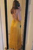 This dress is gorgeous. Great fabric, color, movement- truly beautiful. The weight of the dress is so luxe and rich. I just need more support and there isn't a way for me to properly boob tape for my bust to look good. Mom boobs not having this one. - Casey S.