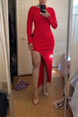 I am very happy with my dress. The fabric, and the color totally perfect. It fits beautifully, sexy and flattering. I wish I could have it in black too - Krisel S.
