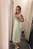 This dress was exactly as described. It fit true to size and was so comfortable. I wore this to a wedding and I could easily dance and move in this with no restrictions. The color was gorgeous in person. - Kirsten P.