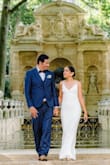 This was my elopement dress. The dress is amazing, fits perfectly, and the material is great. I packed it and there were just a few wrinkles that vanished effortlessly with a steamer. This dress doesn't look cheap at all, I couldn't go for a better one. - Ivonne B.