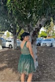 Felt incredibly gorgeous in this for my big 22! Not itchy material, of course, glitter does come loose. It's not a big deal to me since I'm a girly girl. Thank you for making me feel special. - Alejandra P.