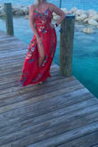 This crop/skirt combo is a must have for weddings, Caribbean vacations, really nice dinner dates. It is so very long so high heels or  the option to get it hemmed are definite with this purchase. The material is so comfortable, and it fits beautifully (minus being soooo long). I received so many compliments! - Maryanna F.
