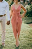 I loved this dress. I am that awkward size between a small and a medium- mainly because of my butt. I got a small because it looked like it had a little bit of stretch to it and I was right. It was sexy but not over the top. I would buy it again. - Daniesha R.