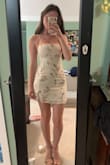 I was weary to order based on [a] review saying the dress was super short, but I'm also super short lol (5'0) so I decided to take a gamble. Glad I did because this dress fits at the perfect length for me and the back makes it super customizable. - Ashlynn I.