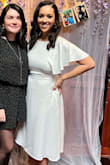 Loved this dress for my bridal shower! Classy look for brunch party and cute open back. Ordered a size S- a little tight in the chest but I prefer it like that so I don't have to wear a bra. If I went up to a M it might have been bagging in the back and too loose in the skirt. Would recommend this dress! - Anastasia H.