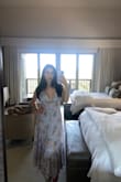 I wore this beautiful dress to Napa, for the wine train, it was so comfortable, it has the ruching on the back so it's very stretchy. if you have boobs it covers well. Honestly, it's a very flattering dress. I got this in x-small. Just one tip, don't undo too many buttons cause it's hard to button them back up if you have long nails. - Wendy P.