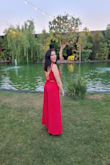 The outfit fits very well. The only downside:
1. It is too long - I needed to take it to the tailor and shorten the pants.
2. The area of the inner thighs doesn't fit perfectly - something to take into account.
Other than that I am very happy and it was really beautiful for my best friend's wedding. - Ophir E.