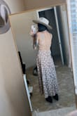 The dress is so cute and I'm excited to wear to a wedding! I will say, I have a bigger chest and it was more revealing than I'd like& but I bought some boob tape and safety pins and it fixed the problem! I knew going in that it might give me lots of cleavage but I love how it looks with the simple fix :)
**photo is without boob tape & safety pin, still fits comfortable but if I bent over& I spill out LOL - Hayley P.