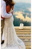 I ordered this dress on a whim AFTER I had already purchased 2 other dresses to wear for my elopement. It arrived 2 days later while I was at work. The next morning I decided to try it on and I knew immediately it was My dress!!
The fit was perfect, no alterations were needed. The fabric was quality and looked expensive as well as elegant. I got married 2 days later and everyone was speechless at how beautifully the dress fit and looked, especially since I ordered it online at the last minute!
The dress made me feel like a princess- even though I'm 53 !! - Kelly S.