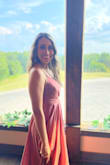 This dress is gorgeous, I felt so cute wearing it, got a lot of compliments, the cut of this dress really accentuated my waist and made my body look really balanced. Also, it is flowy and you can play with it. Highly recommend it, especially if you are trying to dissimulate your hips like in my case - Nicole C.