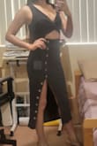This dress was the only item I absolutely love from an order of 4 items. This was my first order from Lulus. The fabric is soft unlike the other dresses that seemed to be made of the same type of fabric. Not see through, rigth length, perfect slit height, it's just perfect. - Teresa M.