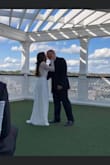 I was a covid bride and had to postpone my wedding multiple times. Last-minute we decided to just do a minimum on our supposed to be wedding date. I bought this dress to wear and it did not disappoint. I'm usually a small but I did an extra small in this. - Elizabeth K.