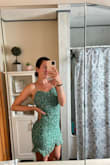 I really love this style of dress! Tight in all the right places but definitely would order a size up because it rides up alittle bit when walking and sitting. Very light material! - Megan W.
