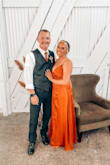I ordered this dress for my sisters wedding I loved! It is a little longer if you're short like me. But with a pair of heels it barely touched the ground. It also was a little snug for me around my boob area. But I feel like the fit looked great! - Mackenzie R.