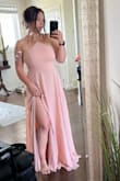 Beautiful dress! Felt very bridesmaid-ish rather than guest at a wedding! Also quite long - but I am short! - Stephanie J.