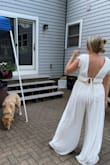 I wore this to my engagement party and it's so cute I got so many compliments! The only annoying part was it was a little too long and the bottom of the pants got super dirty throughout the day as the party was in a backyard. The top was also a bit loose and I had to improvise with some dress tape to get it to stay in place. I wouldn't change a thing though I loved wearing this! - Ryan M.