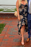Loved the fit and style of this dress, but the first time I wore it, it ripped within 30 minutes of wearing! I hadn't been dancing or anything, and it ripped below the zipper on the backside. Luckily there was a dark slip and I was able to pin it for the evening, but such a disappointment. - Elyane M.