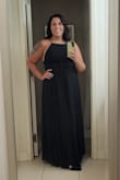 I absolutely love this dress! It was perfect for a formal night out. It was a little long, but the perfect length to wear some heels with it. Although I was worried about the open back and straps they were very flattering. Stretchy and plenty of room, too! I'm tempted to buy in more colors because this dress is that perfect! - Nicole H.