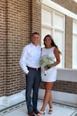 I got this dress for my courthouse elopement and it was perfect! Also, I was 7 months pregnant and so shopping online for a dress was pretty daunting but it ended up working out perfect. Not too short, the material was great, and so comfortable! - Kayla W.