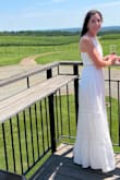 I bought this dress to wear for my bachelorette party. It was perfect. It fit really well and looked beautiful. It was not see-through at all. It was comfortable and light in the heat. It wasn't too long, which most dresses usually are because I am only 5'2. I highly recommend it! - Kylie S.