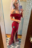 Gorgeous, really well made. Comfortable material & looks beautiful on. I got it for my cousins wedding. - Kayla P.