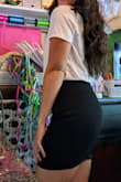 This skirt is beyond flattering. Esp for your butt. Almost gives it a lift. Looks great with casual bodysuit tees or fancier tops. It's sexy but professional. Love love love. I live in mine. You need this in your wardrobe asap! No regrets. - Kristen A.