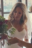 Every bride wants to feel like a princess on their special day. I originally purchased another dress from a pricey boutique, paid for expensive alterations and sadly I never felt the way I dreamed of feeling. Two weeks before our wedding I found this dress, spent hours reading the reviews, and took a chance in hopes of finding my perfect dress! Let me tell you, customer service was a dream come true! I was indecisive on sizes and ordered XXS when XS was sold out.. luckily XS came available the next day and Customer service worked wonders and had both dresses sent to me. The XXS fit like a glove, I got a quick 2.5-inch hem and I was good to go! The dress was beautiful! I honestly couldn't be more grateful I found it! 
I wore 4-inch heels for reference. I would definitely recommend it! - MICHELLE C.