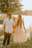 Wore this for engagement photos and it was perfect! It is a little see through but if you wear something light colored underneath you'll be fine. I was a little nervous it would be too low cut but I wore it without a bra and it was fine! - Mandy V.