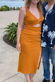 LOVE this dress!! I adore the fit, the style, the color (I love rust yellow!), and the material. I also felt comfortable not wearing a bra with it, which was a plus. Wore it on a date last week and received a ton of compliments! If you're on the fence, just get it! - Hannah P.