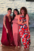 I wore this to a beach wedding in Puerto Vallarta and got so many compliments! The fabric is breezy and flowy and the waist has a little elastic in case you need some extra space. Loved it! - Kelly M.