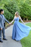 I bought this for our engagement photo shoot and am very impressed by the quality of the dress. It feels heavy and layered, and the pictures turned out amazing! - Kristie K.