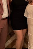 Such a nice dress!! Thick material so I felt ok not wearing a bra. Did bunch a little bit but nothing terrible! - Taylor F.