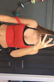 The straps are a little long and too far apart. They fall off my shoulders a lot and when they are on my shoulders they bunch at the beginning of the straps. Still wearable just annoying to have to constantly pull the straps back onto my shoulders. Very cute color and a nice crop though. Very stretchy too. - Marina M.