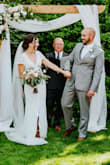 This dress fit like an absolute glove. The only alteration I made was to the hem along the front because I'm short but it ended up leaving me a beautiful little baby train. Couldn't have asked for a more perfect dress! - Chantel P.