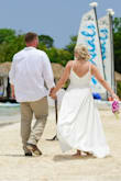 I purchased several wedding dresses on Lulus to try on. This one fit perfectly! I thought it was great for our beach wedding in Jamaica. It has pockets, which you can see slightly in certain lighting. I love the slit, which does come up high. Great quality dress for the price. - Maddie W.
