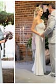 If you're any taller than 5'7 you really can't wear more than 2-inch heels. I had to have the hem dropped as much as possible. I added the stones. It's not bright white. It's more of an off-white. So get an off-white veil. - Shawna A.
