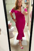 I wore this to a Friday night wedding at a vineyard in late July.  I didn't want to be yet another lady in a LBD. This dress was so flattering! Great color, very comfortable to wear, the material was a great quality-and didn't need a bra. So many compliments. ORDERED A MEDIUM! - Ally F.