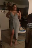 I am beyond OBSESSED with this dress!!!! I bought it in Sage Blue & Orange!!!! seriously compliments a curvy body perfectly. also hides mom pouch lol - Natalie A.